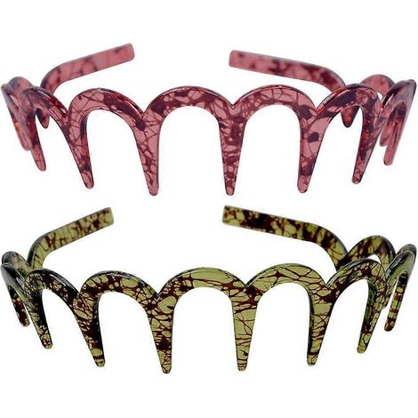Lot de 2 bandeaux à dents en forme de U, confortables et élégants, accessoires pour cheveux féminins (1/3)