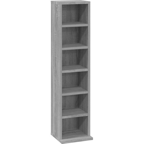Estantería para CD madera contrachapada gris Sonoma 21x20x88 cm vidaXL (1/5)