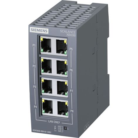 Siemens SCALANCE XB008, switch no gestionado, 8x RJ45, 6GK50080BA101AB2