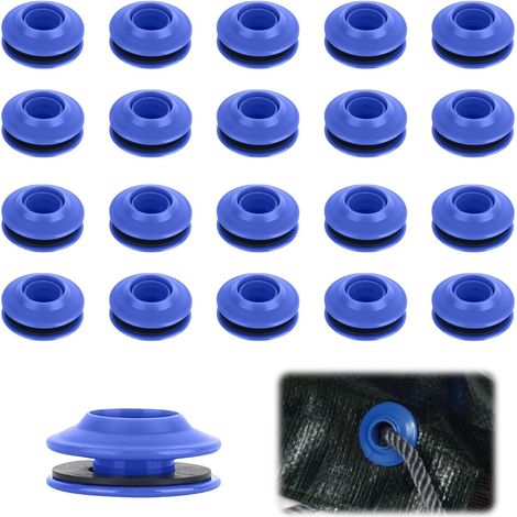 Ensemble d'oeillets en Plastique 20 pièces oeillets pour baches Œillets Bleus pour Bâches Oeillets Plastique Bâche 28 x 28 x 12 mm Œillet de Bâche Auto Bloquants,oeillet pour bache (1/5)
