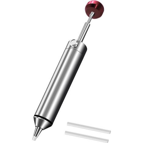 Ventouse à souder, buse en silicone haute température, pompe à dessouder portable en aluminium avec forte puissance d\'aspiration, outil essentiel pour soudeurs professionnels (1/5)