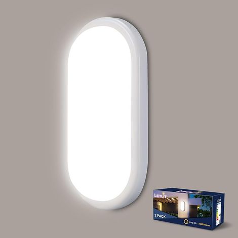 Plafonnier LED Ovale, 18W 1800LM Applique Murale Intérieure, IP65 Plafonnier Salle de Bain, 4000K LED Eclairage Lampe Exterieur, Luminaires Intérieur pour Garage Couloir Cave Terrasse Balcon (1/5)