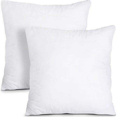 Coussins de garnissage 45 x 45 cm – Lot de 2 – Remplissage fibres de silicone souples – Confort optimal pour intérieur (1/5)