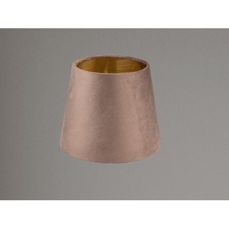 Samt Lampenschirm NELDE Braun Gold für E14 Tischleuchten Gestelle, Ø 16cm klein (1/5)
