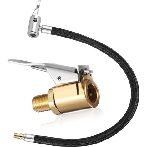 2pcs Valve Extension Set, Tyre with 8mm Connector and Quick Connector, Schrader Adapter, Inflator Tip for Motorcycle, Bicycle, Tyre Inflator Extension Tube(9") (1/5)