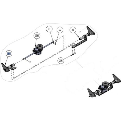 Kit destro assale + boccole rasaerba tosaerba ORIGINALE GRIN ASM-0128