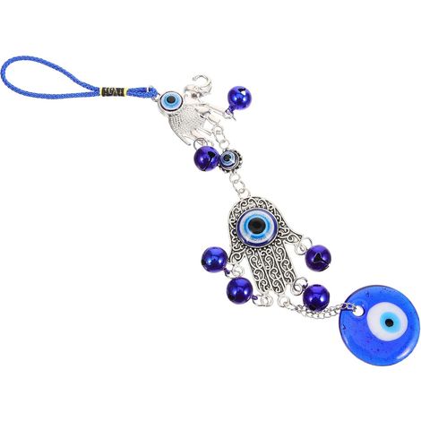 Eye Car Pendant with Bells Alloy and Polyester Rearview