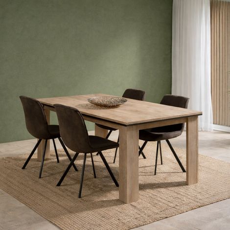 Table à manger moderne rectangulaire en bois 180cm MOA (1/4)