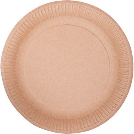 Assiette ronde en papier kraft 23 cm, 50 pièces.