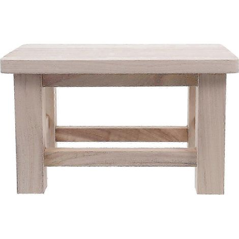Petit tabouret en bois massif beige, compatible avec un change de chaussures. 1 pièce. (1/5)