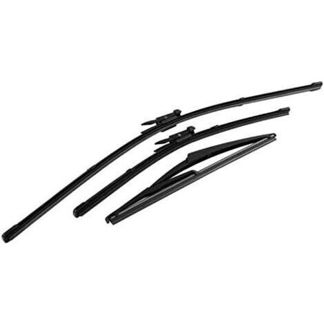 Sunxury – Kit de balais d'essuie-glace pour Nissan Qashqai – 2 lames avant 24' et 16' – 1 lame arrière 12' – Caoutchouc élastique pour nettoyage silencieux (1/5)