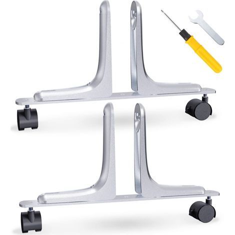 FENOPLASTICALot de 2 pieds de chauffage infrarouge, chauffage infrarouge universel, pieds pour chauffage infrarouge, alliage d'aluminium robuste(argent) (1/5)