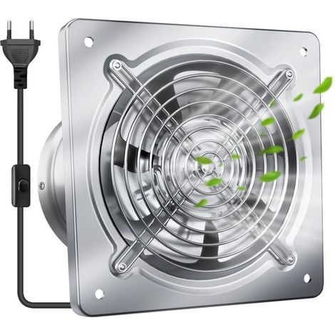 190mm Silent and Durable Extractor Fan with Non-Return Valve Improves Air Quality Perfect for Bathroom and Kitchen (1/5)