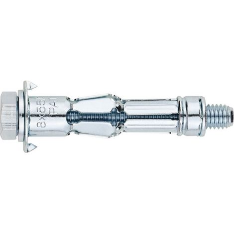 Tarugo Indemoll para fijación en materiales huecos - Tornillo de cabeza hexagonal - Zincado M8 x 60 Ø 14 - Caja de 100
