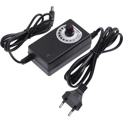 Adaptateur de Régulation de la Tension 24 W 3-24 V Adaptateur d'Alimentation avec Matériau ABS pour Ventilateur LED / Ventilateur Électrique / Microforets /DVD Mobile (1/4)