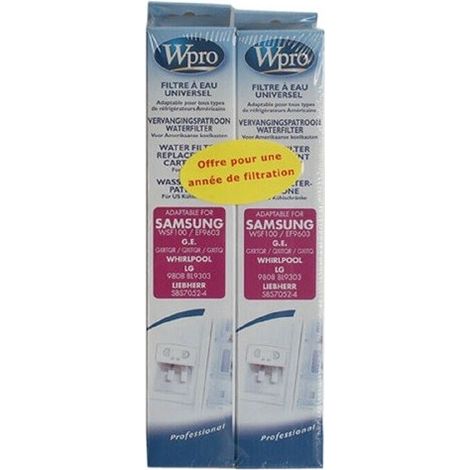 Lot de 2 cartouches filtrantes universelles pour Réfrigérateur W-PRO 484000008553