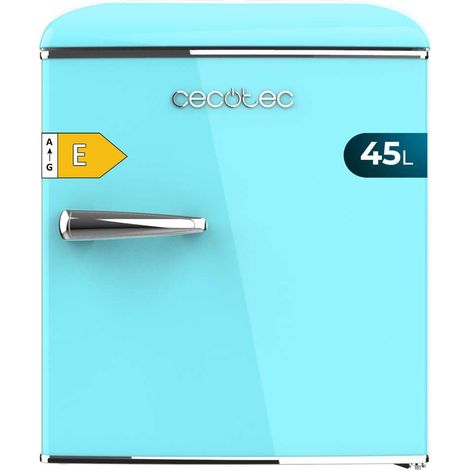 Cecotec Mini Frigo Retrò da Tavolo 45L Bolero CoolMarket TT Origine 45 Blu. 55 cm di altezza e 44,7 cm di larghezza, classe energetica E, ghiacciaia e maniglia cromata, blu.