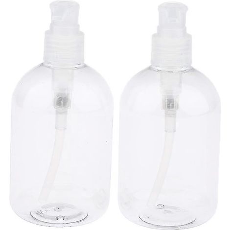 Stück leere Kosmetik-Pumpspenderflaschen aus PET-Kunststoff, 350 ml, durchsichtige Pumpe (1/5)