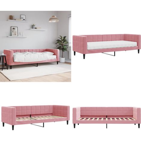 vidaXL Tagesbett mit Matratze Rosa 80x200 cm Samt (1/5)