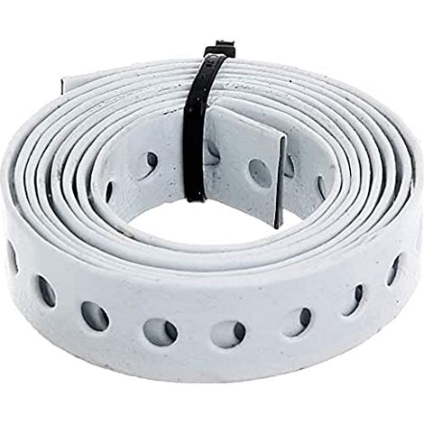 Alberts 334253 Nastro forato, con o senza box di srotolamento, rivestito in plastica bianca, larghezza 17 mm, lunghezza 1,5 m (1/4)