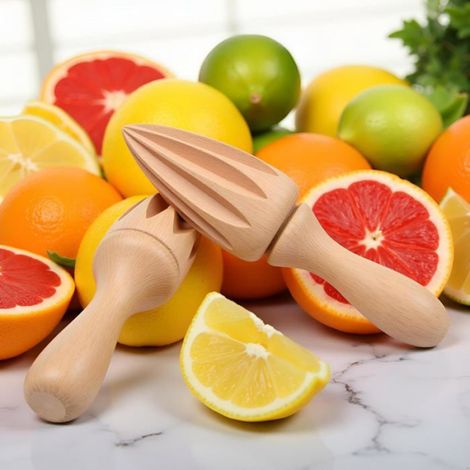 Presse-agrumes - En Bois - Pour Citron Et Orange - Lot De 2 (1/5)