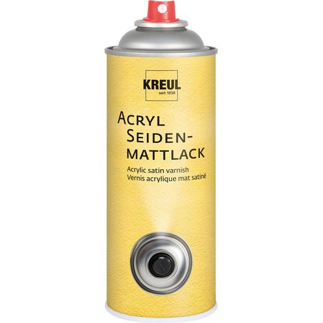 Vernis acrylique satiné, aérosol de 400 ml, incolore, ne jaunit pas, vernis de protection universel à séchage satiné pour carton, bois, verre, porcelaine, céramique (1/2)