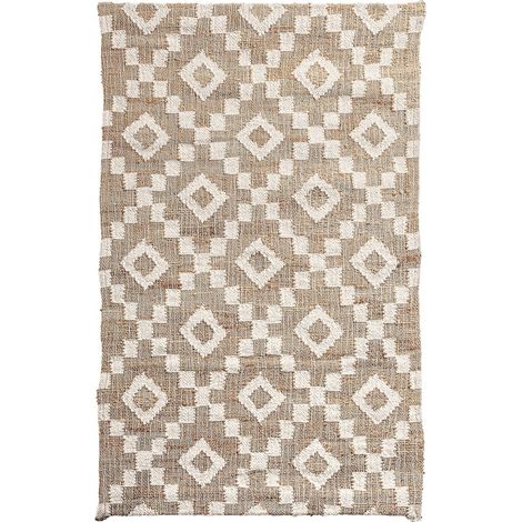 Décoration murale Sami Boho Chic en matières naturelles - Beige chaud avec motifs naturels et blanc cassé (1/4)