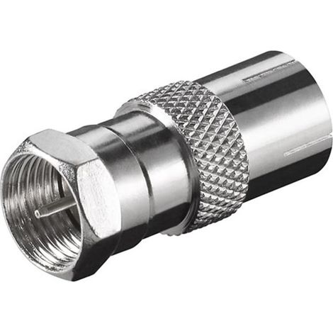 adattatore da spina f a presa coassiale tv 9,5 mm zinco