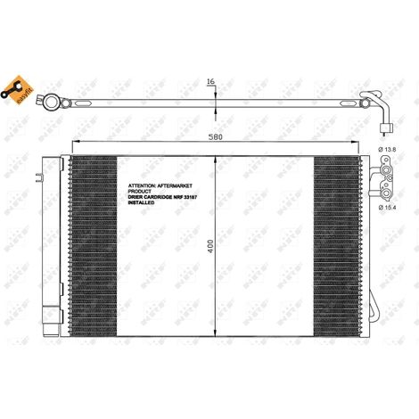 Condenseur, climatisation NRF 35743 BMW 64509169772 64509169791 64536930038