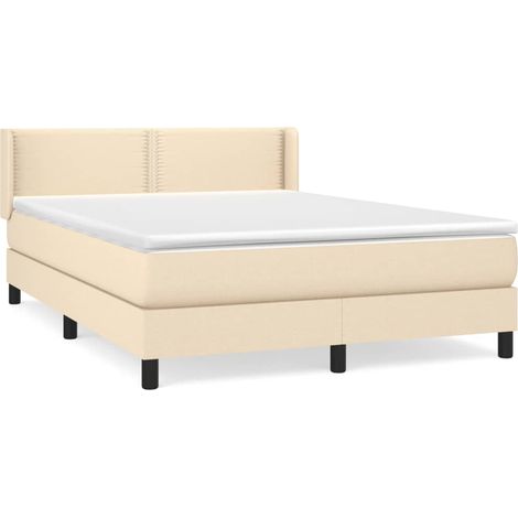 Maison Exclusive - Giroletto a Molle con Materasso Crema 140x19 cm in Tessuto (1/5)