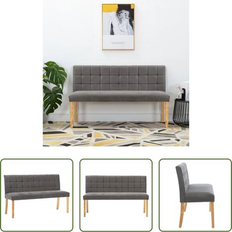 Sitzbank - Bank 140 cm Grau Samt (1/5)