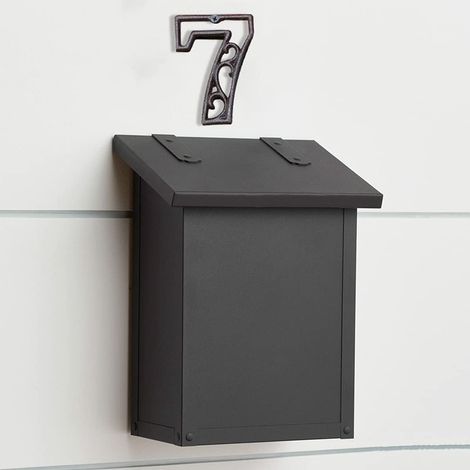 JSSEVN-Letrero moderno de hierro fundido para exteriores con números de casa, número de puerta de estilo retro, número de dirección para cafetería o bar (Número 7) (1/3)