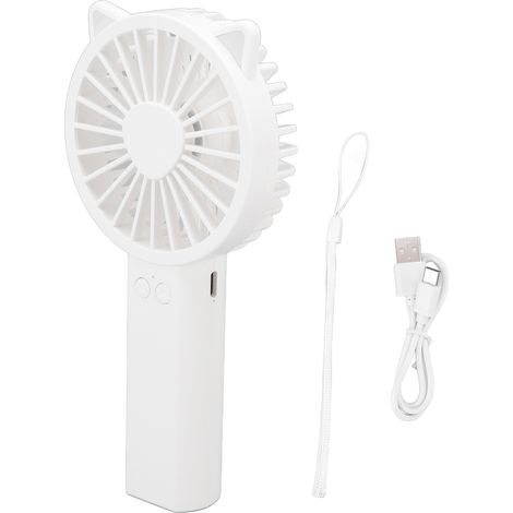 Ventilateur de Poche Mini avec 3 Vitesses, Recharge USB, Silencieux et Lumière pour Bureau, Dormitory, Maison (1/5)