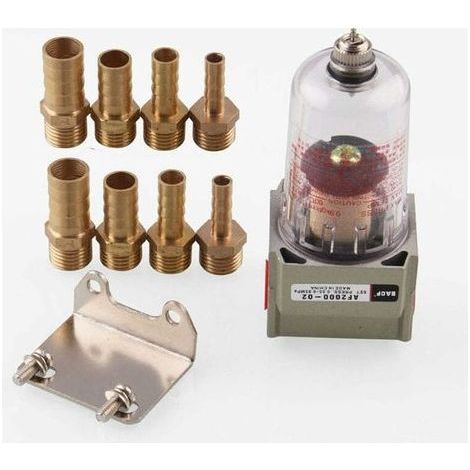 Voiture Filtre à Carburant, Universel en Ligne Essence Filtre, Auto Filtre Impuretés Outil Moteur Huile Séparateur Réservoir avec 6mm/8mm/10mm/12mm Connecteur Tubes - Argent, Free Size (1/5)