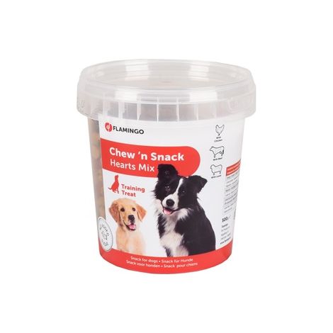 Flamingo Chew 'n Snack Mix Corazoncitos, HÐ©hnchen, Kalbs und Lamm - 500 g