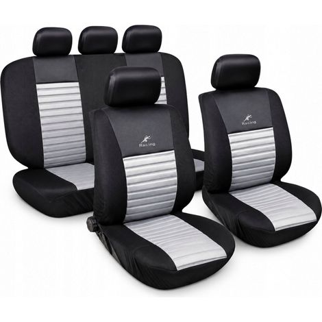 Set di coprisedili universali per auto, grigio + nero Premium (1/4)