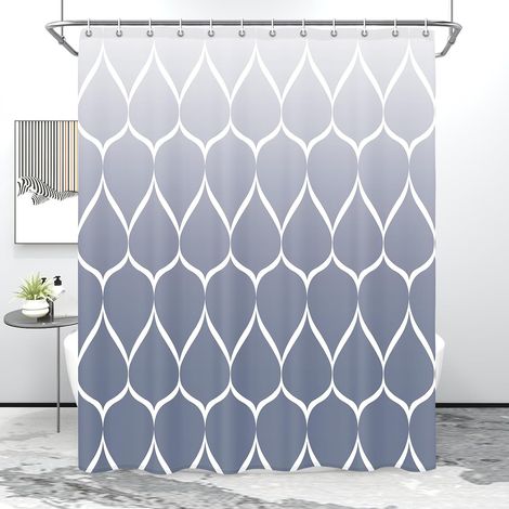 Rideau de douche bleu violet ombré, design imperméable et polyester, séchage rapide, ourlet lesté, ensemble de rideaux de douche pour salle de bain (l x H), 183 x 183 cm, lavable en machine (1/5)