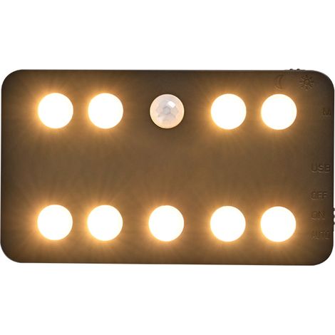 Lampe De Placard À Détecteur De Mouvement - 9 Led - 12 X 7 Cm - Alimentation Batterie Rechargeable 750 Mah - Pour Placard Cuisine Armoire Couloir Escalier Coffre-Fort - 1 Pièce (1/5)