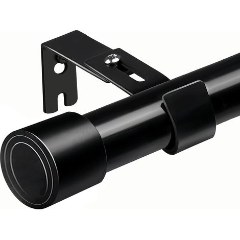 1 - Tringle à rideau - Support mural - Extensible 84-310cm - Acier inoxydable noir pour salon chambre cuisine (1/5)
