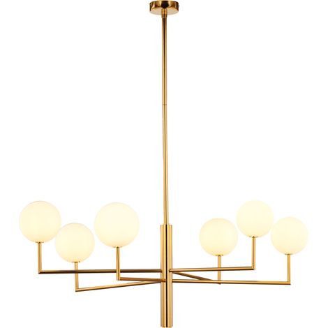 Lampadario moderno oro ottone 6 sfere G9 Jupiter FEME (1/4)