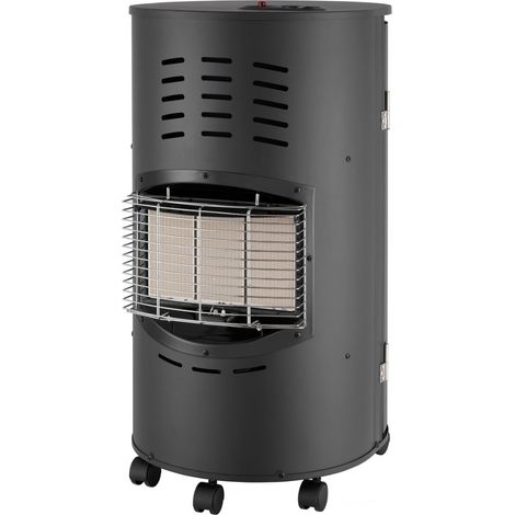 Poele à gaz Rondo 4200W 3 puissances Noir - Chauffage d'appoint gaz mobile 80m² 5 roulettes INTEC (1/5)