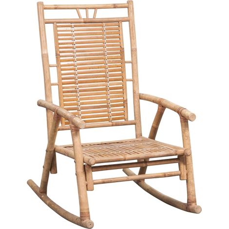 Maison Exclusive - Schaukelstuhl mit Kissen Bambus