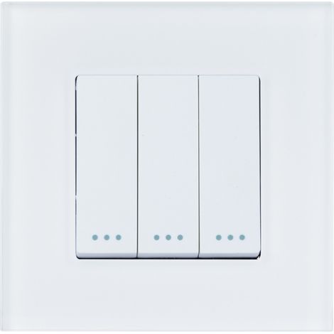 Interruttore Triplo con Cornice PC Modern Bianco