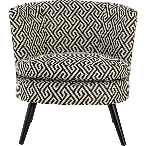Interiors by Premier Round Black and White Round Armchair, Accent Chair for Living Room, Accent Lounge Chair for Home (1/5)