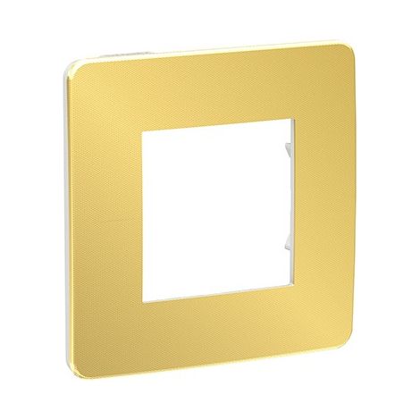 Unica Studio Métal - plaque de finition - Or liseré Blanc - 1 poste (NU280259/M) (1/3)