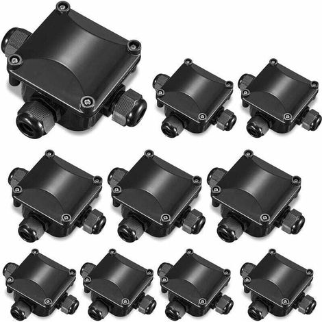 Anschlussdose, 10 Stück, IP66 wasserdicht, 3-Wege-Stecker, wasserdicht für den Außenbereich, für Kabeldurchmesser 4–15 mm, H174