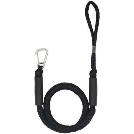 Ahlsen 2 Pcs Ligne De Quai De Bateau 4-5,5 Ft Corde D'amarrage Bungee Dockline Bateau en Acier Inoxydable Clip Accessoires noir, deux pièces (1/5)