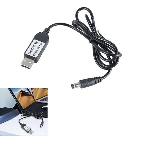 Câble convertisseur USB vers DC5,5 x 2,1 mm (1 m), mâle-mâle, 5 V vers 1,5 V (1/4)