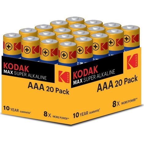 Blister di kodak alcaline max aaa lr3 blister di 20 batterie