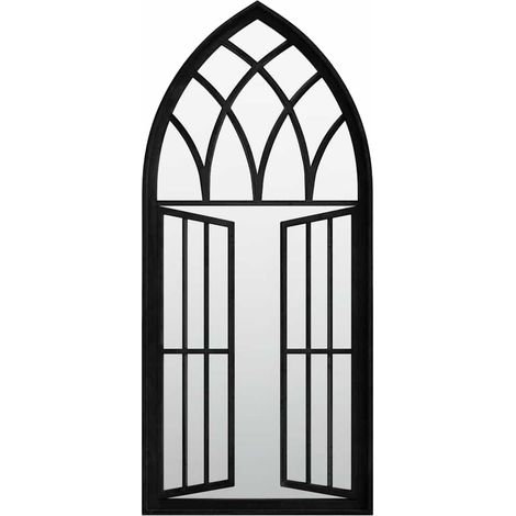Maison Exclusive - Miroir de jardin Noir 100x45 cm Fer pour utilisation extérieure (1/5)